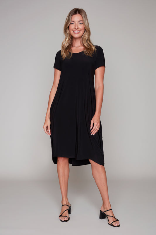 Black Casual A Line Dress