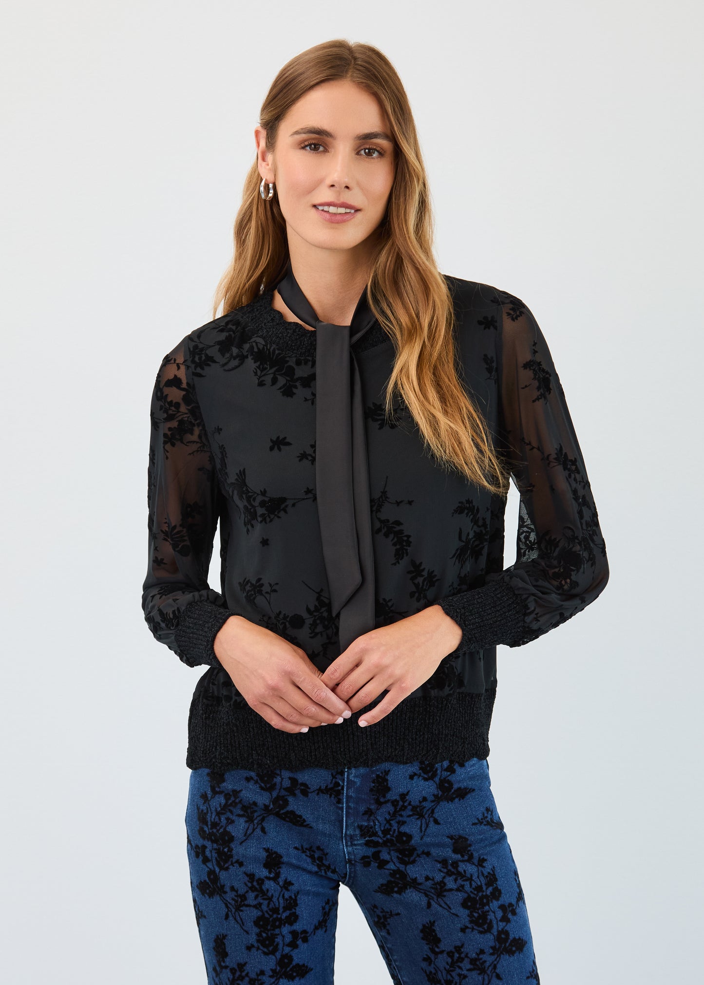 Flocked Mesh Sweatshirt