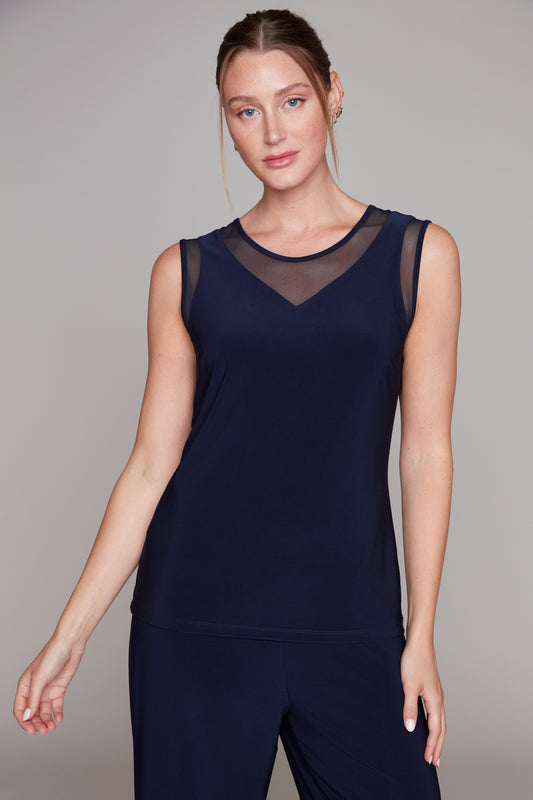 Sleeveless Sheer Detail Top