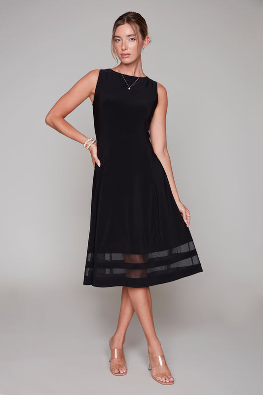 Navy Elegant A-Line Dress