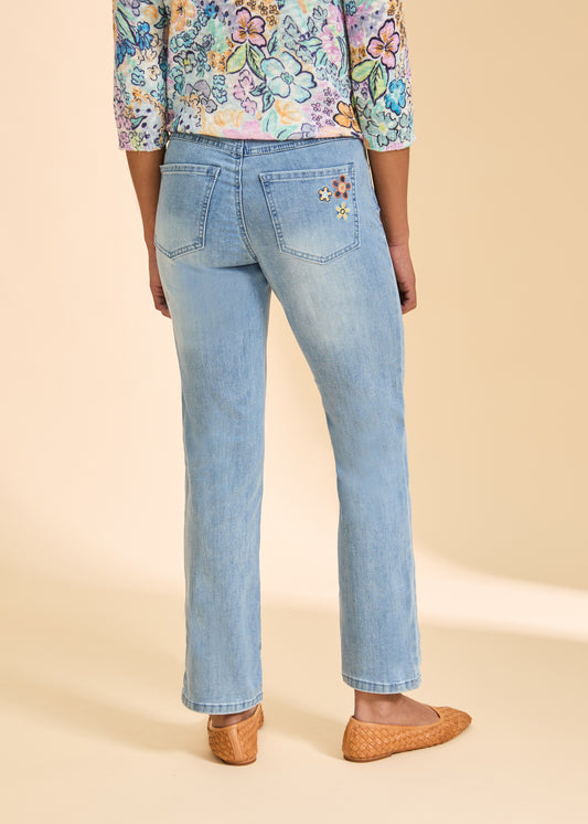 Christina Straight Ankle Flower Pant