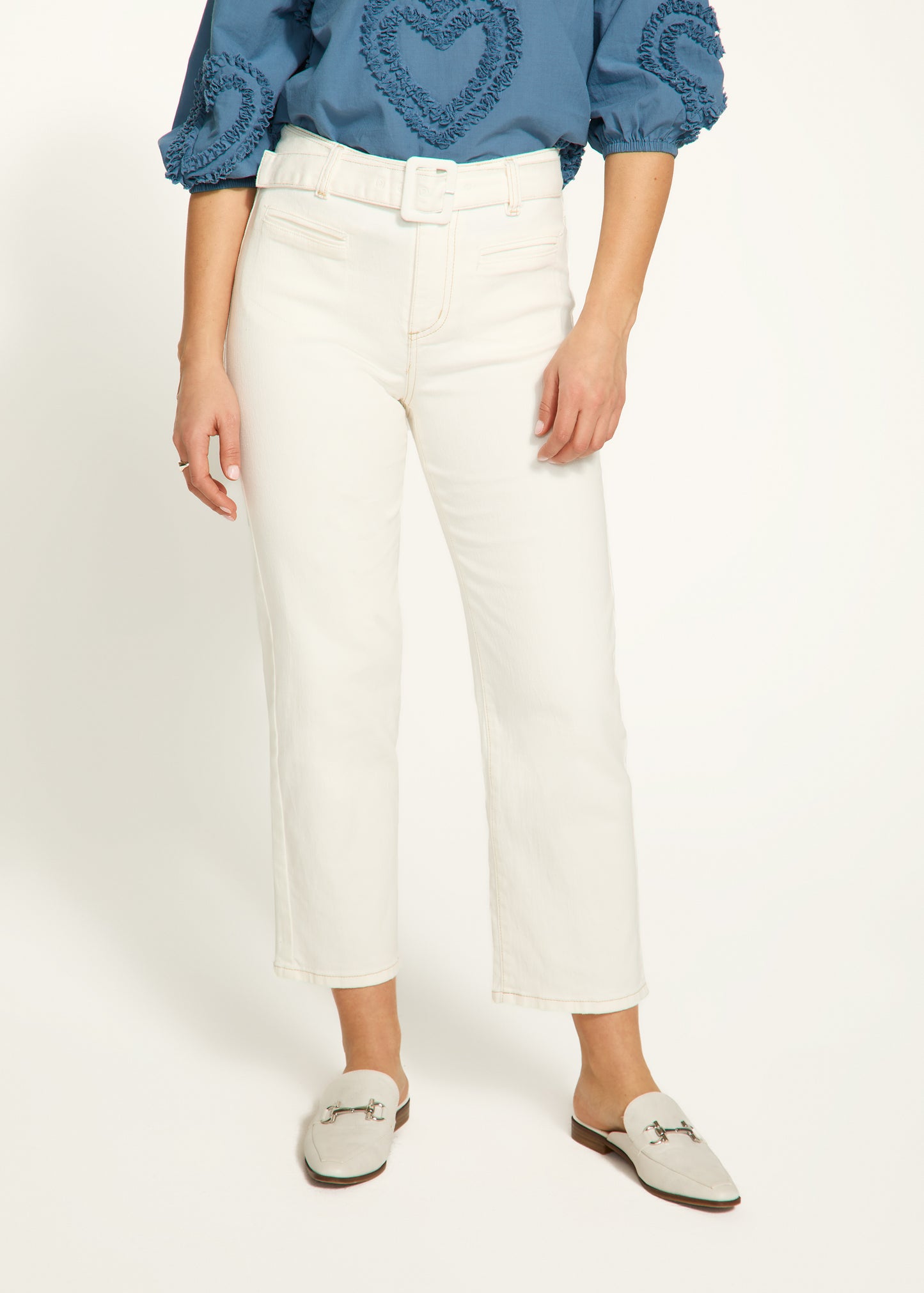 Suzanne Belted Straight Leg Crop