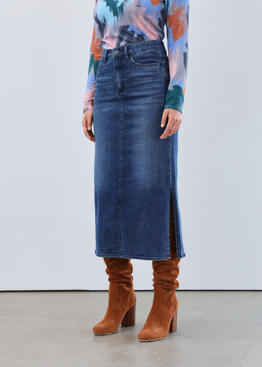 Column Midi Skirt With Slits