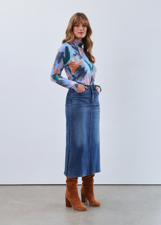 Column Midi Skirt With Slits
