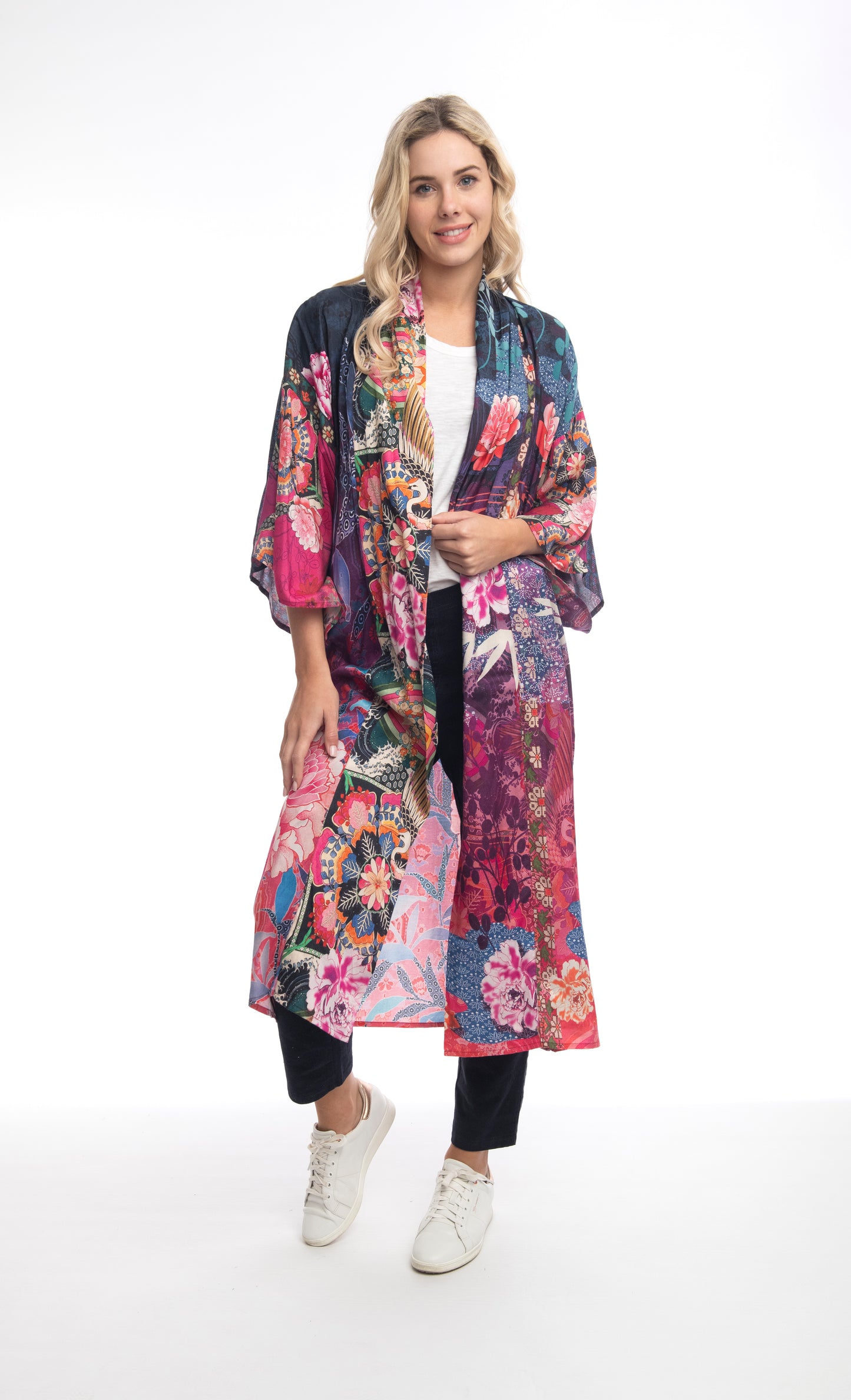Digital Lotus Print Kimono