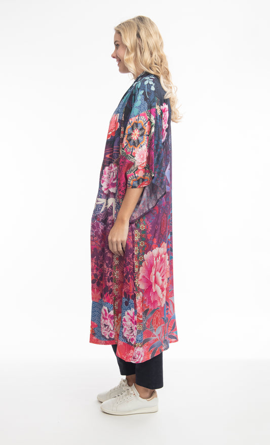 Digital Lotus Print Kimono