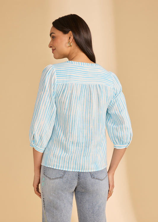 Stripe Popover Blouse