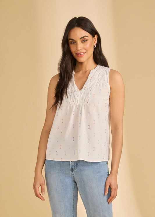 Sleeveless V-Neck Blouse