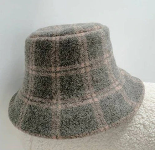 Wool Plaid Bucket hat