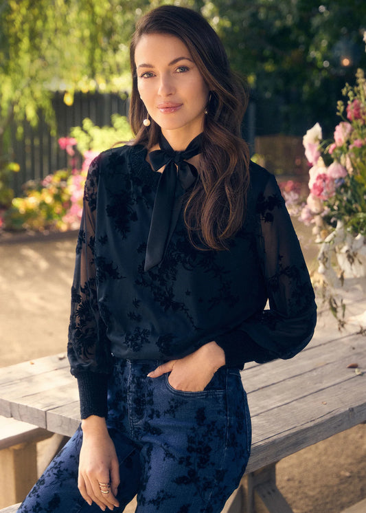 Flocked Mesh Sweatshirt