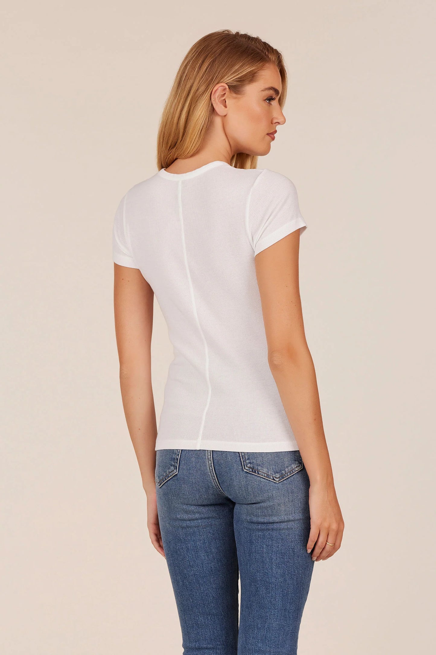Ribbed Crew Neck Short Sleeve