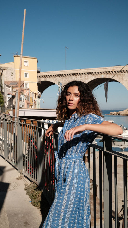 Embroidered Shirt Dress
