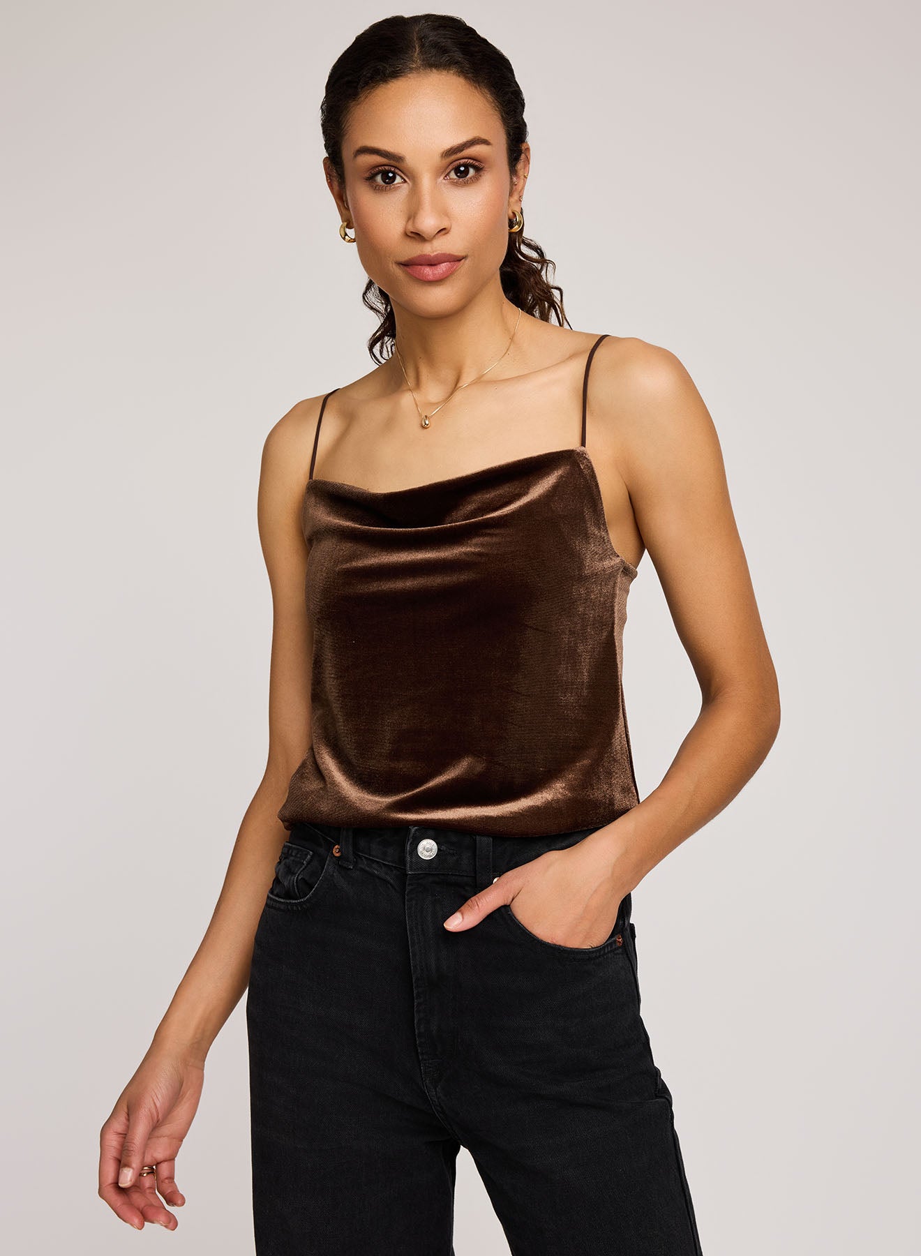 メゾンスペシャル　Hem Lace Velvet Tank Top SALE】Hem Lace Velvet Tank Top