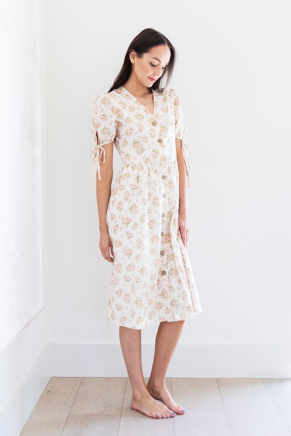 Lilly Button Up Midi Dress