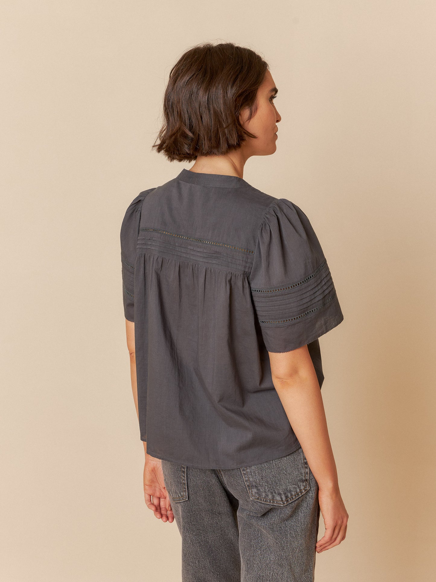 Embroidered Voile Blouse