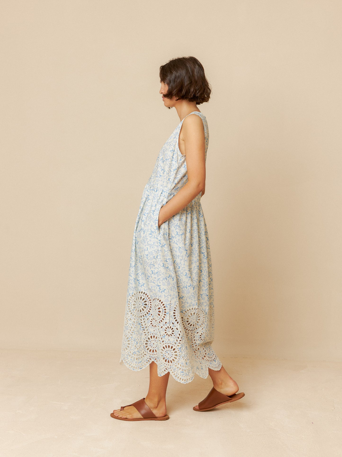 Eyelet Sleeveless Dress