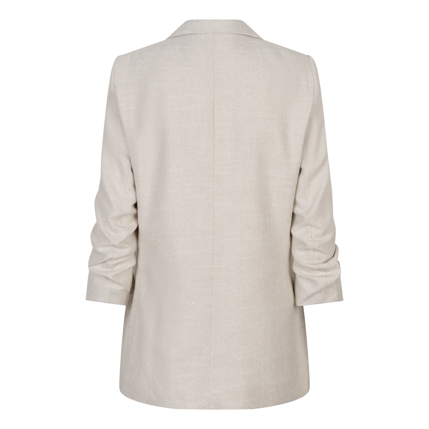 Linen Blazer with Rouched Sleeve