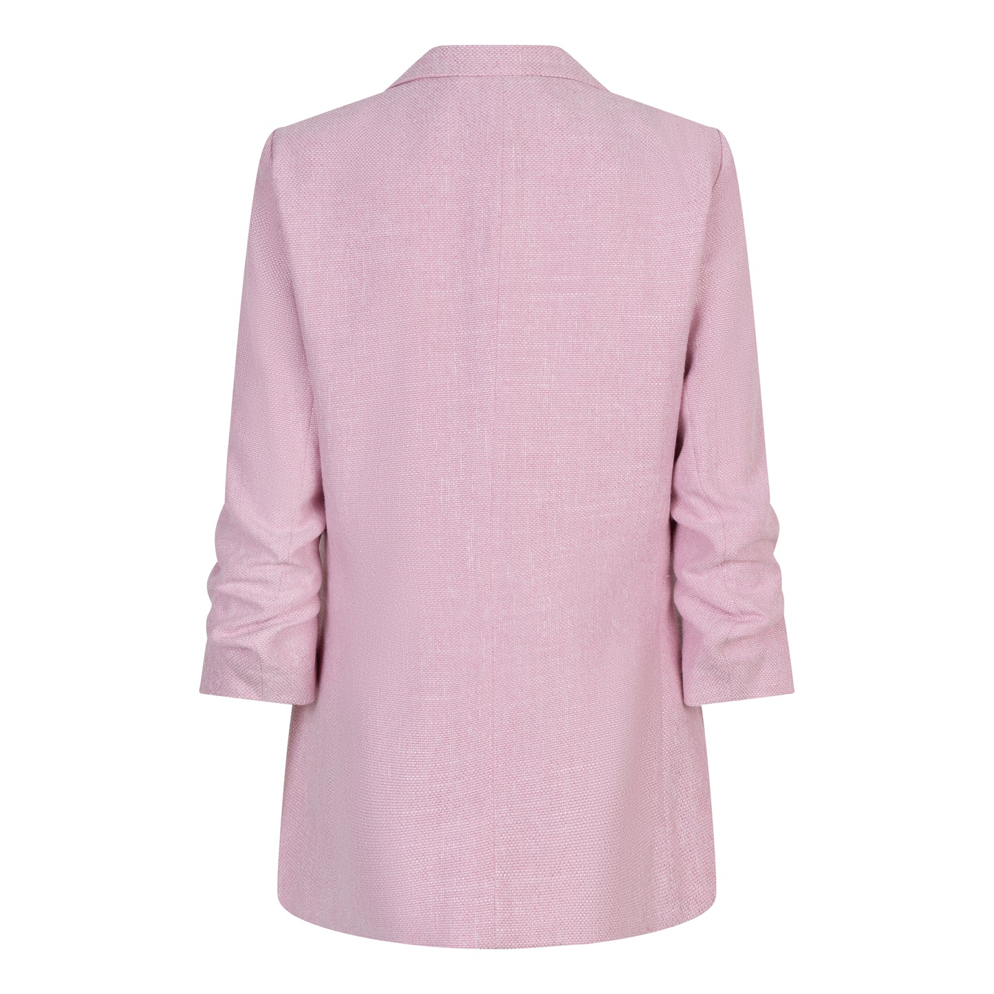 Linen Blazer with Rouched Sleeve