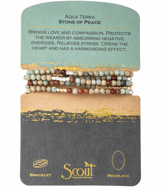 Stone Wrap Aqua Terra Bracelet/Necklace
