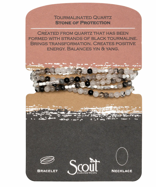 Stone Wrap Tourmalinated Quartz Bracelet/Necklace
