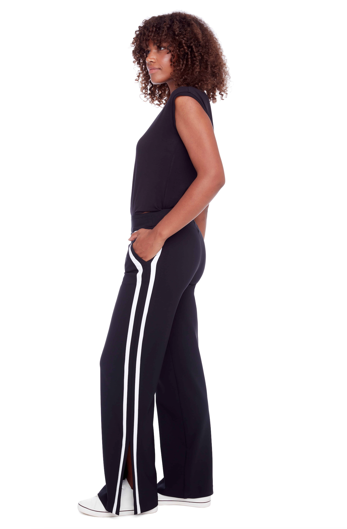 Viviane Side Stripe Wide Leg Pant