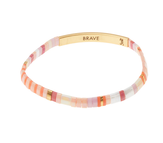 Good Karma Miyuki Bracelet | Brave - Pink Multi/Gold
