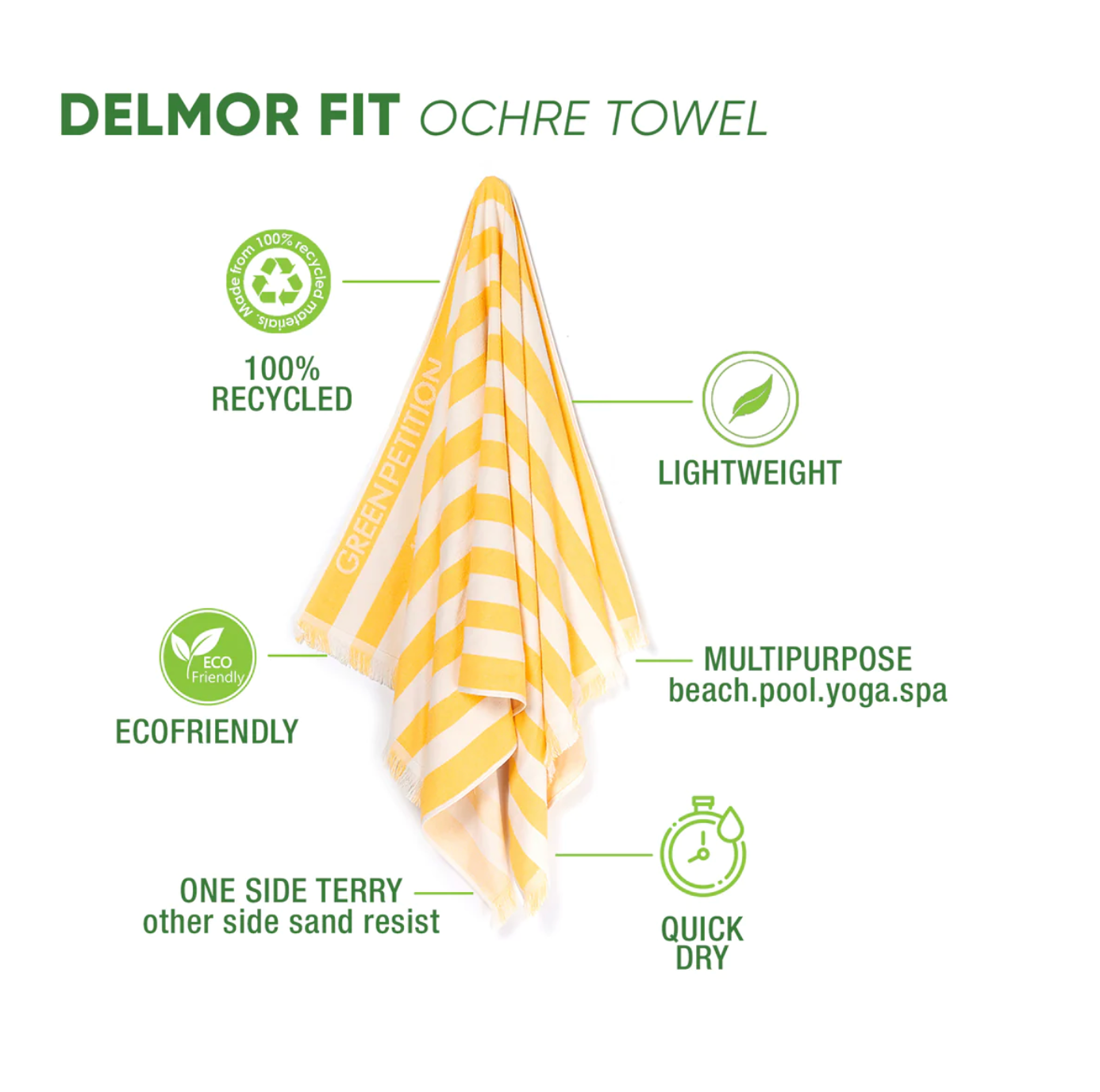 Delmore Beach Towel | Ochre