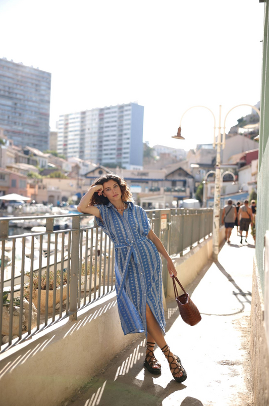 Embroidered Shirt Dress