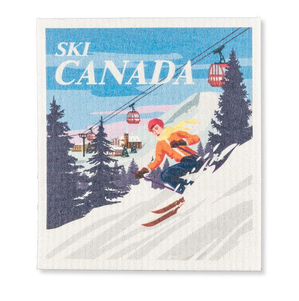 Graphic Ski Canada Dishcloth