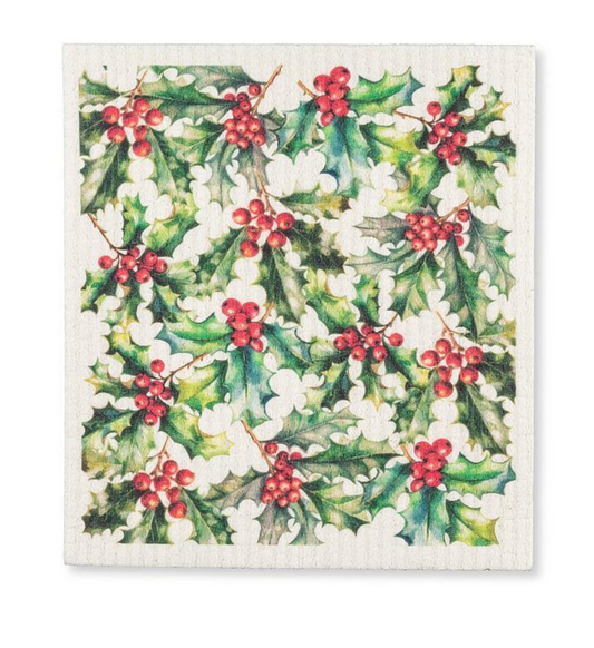 Holly & Berries Dishcloth