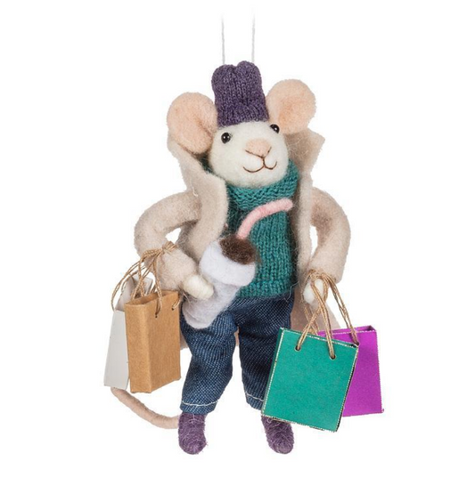 Shopping Mouse Ornament
