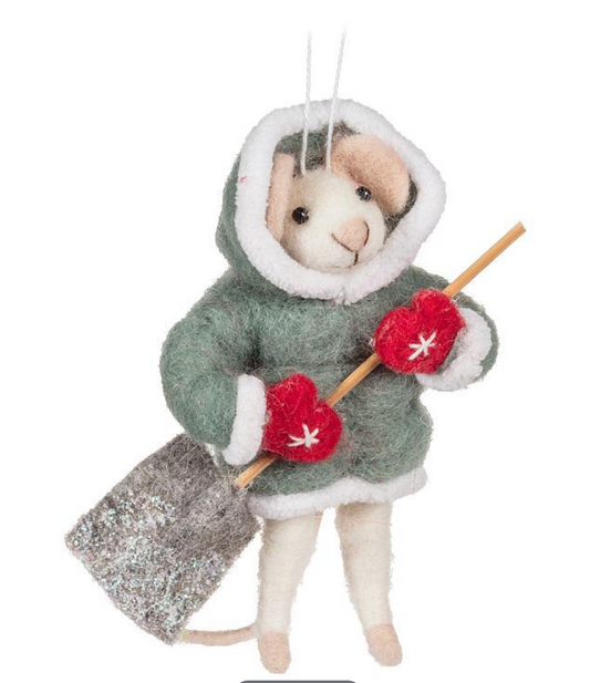 Mouse With Shovel Ornament