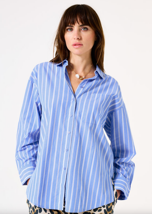 Stripe Blouse with Collar