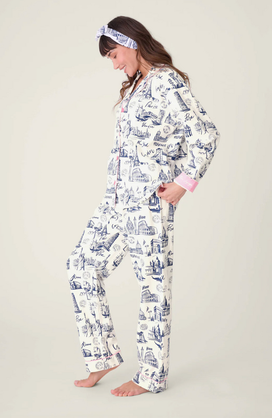 Bon Voyage Travel Print PJ'S