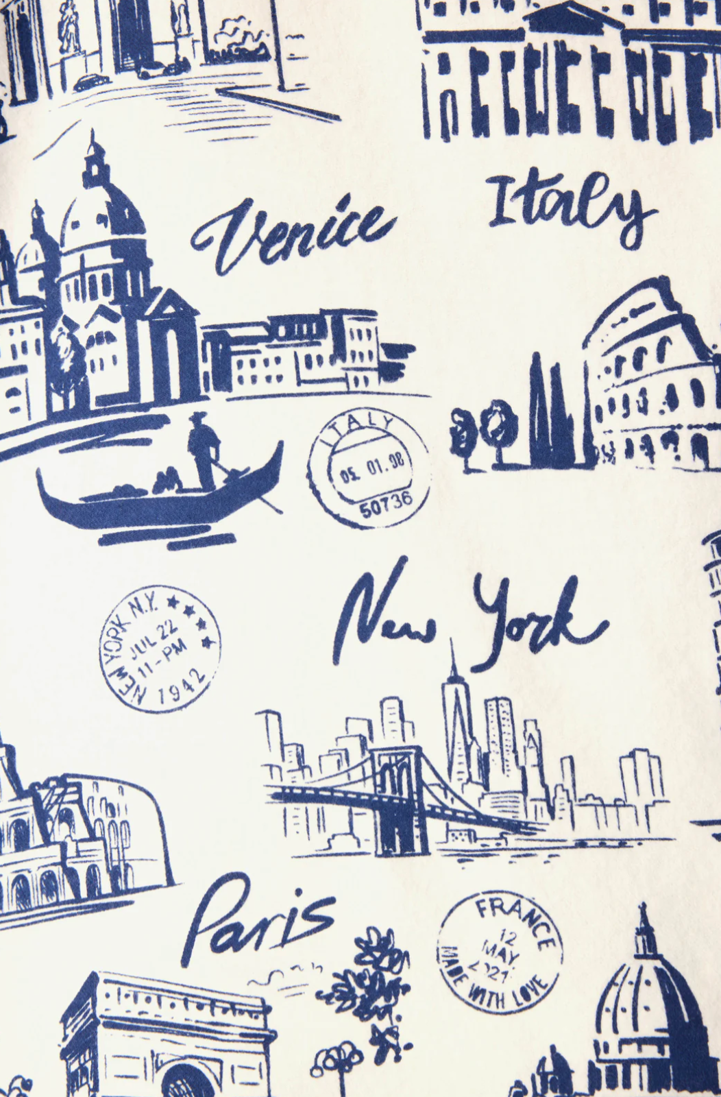 Bon Voyage Travel Print PJ'S