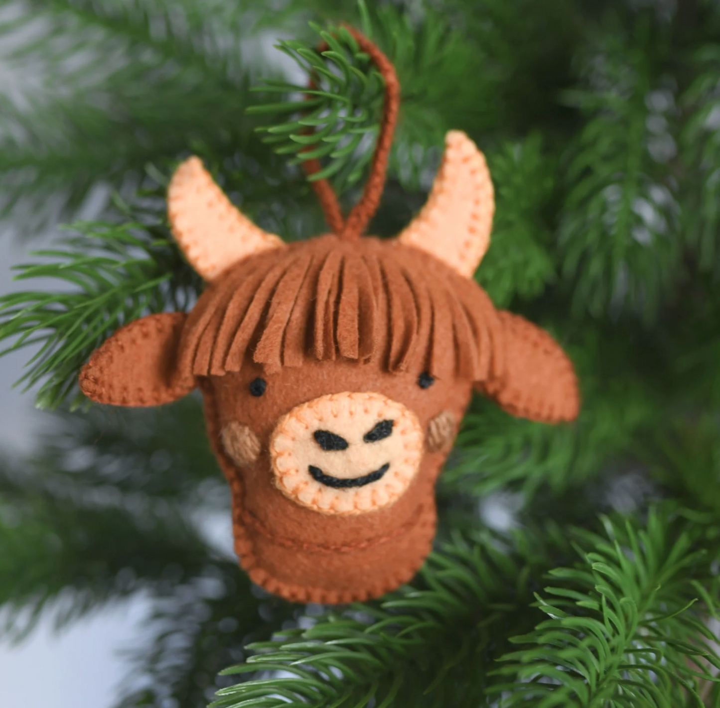 Alpaca Felt Holiday Ornament