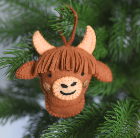 Alpaca Felt Holiday Ornament