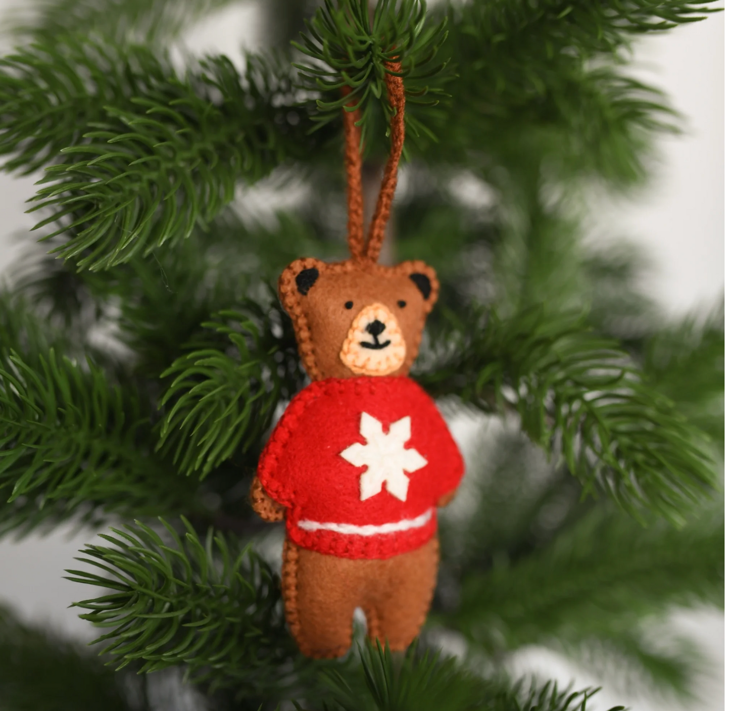 Alpaca Felt Holiday Ornament