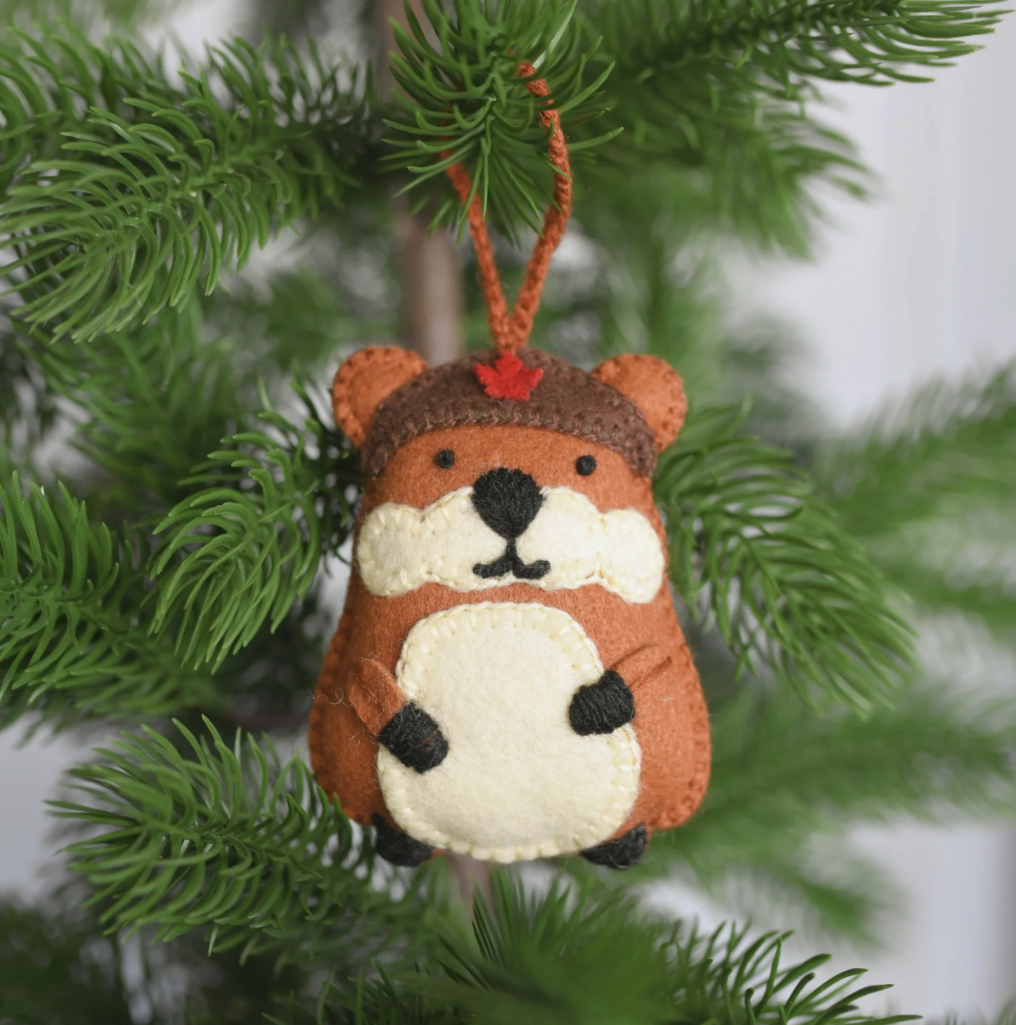 Alpaca Felt Holiday Ornament