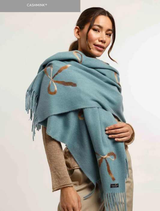 Cashmink Stole with Bows Scarf