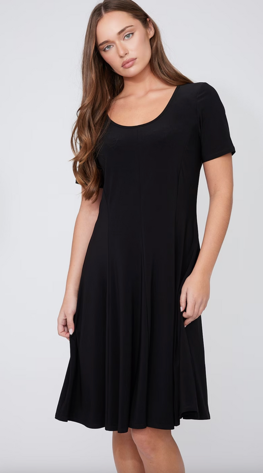Black Casual A Line Dress