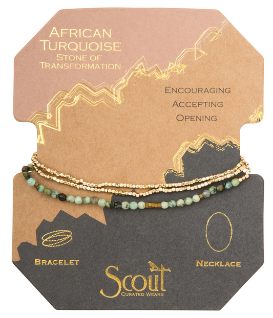 Delicate Stone Bracelet/Necklace - African Turquoise