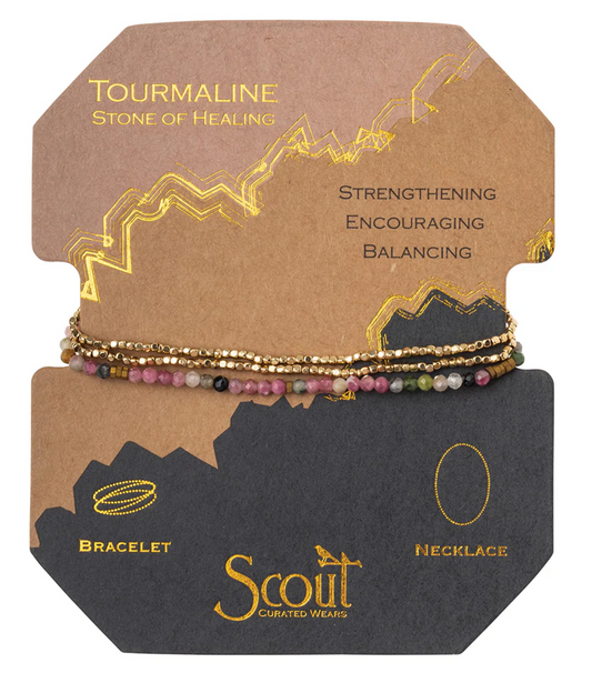 Delicate Stone Bracelet/Necklace - Tourmaline