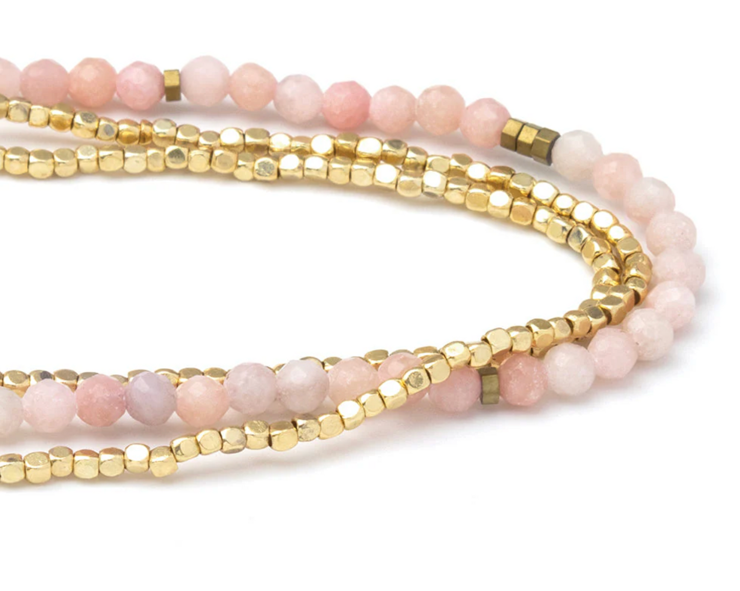 Delicate Stone Bracelet/Necklace - Pink Opal