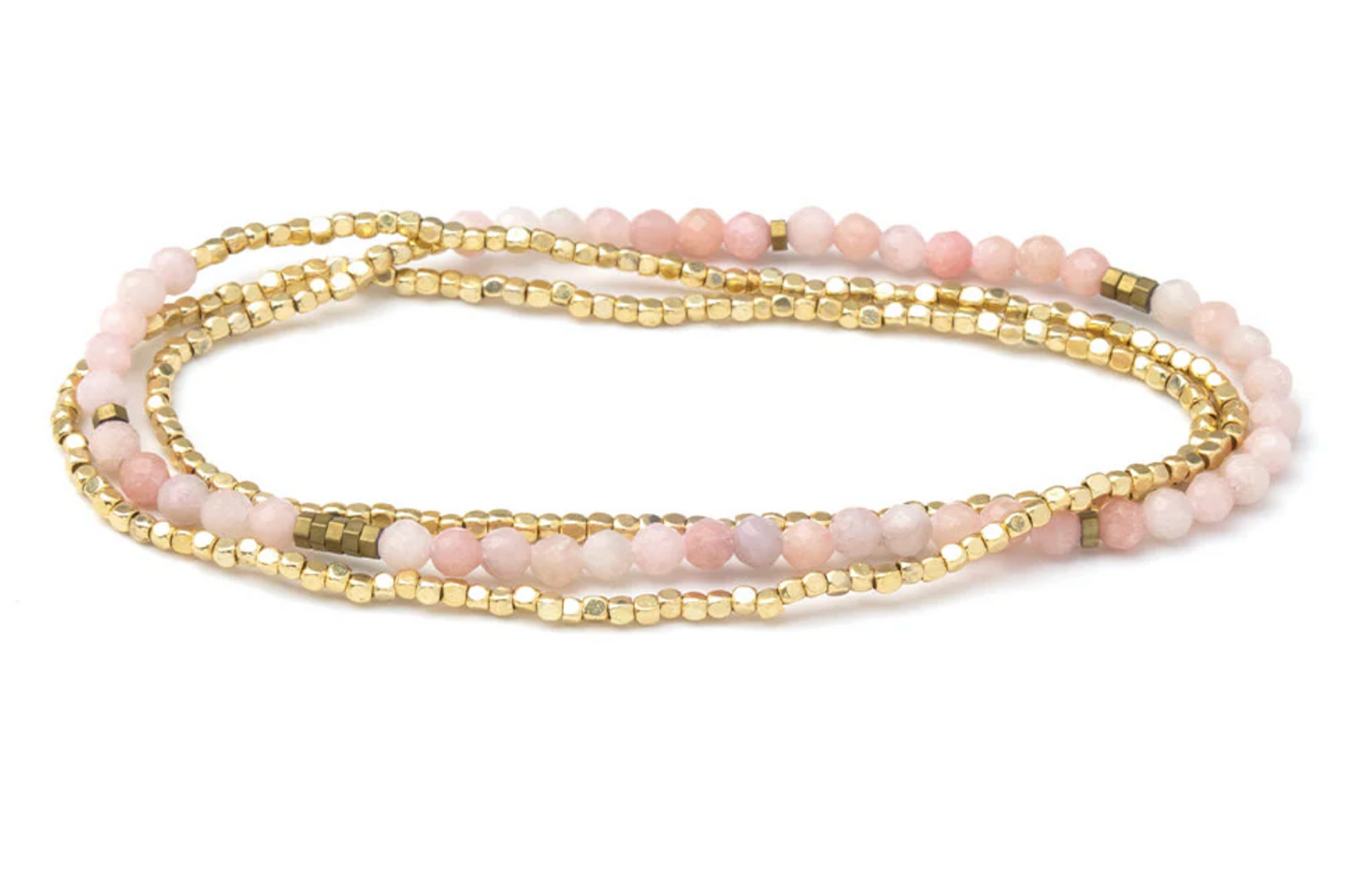Delicate Stone Bracelet/Necklace - Pink Opal