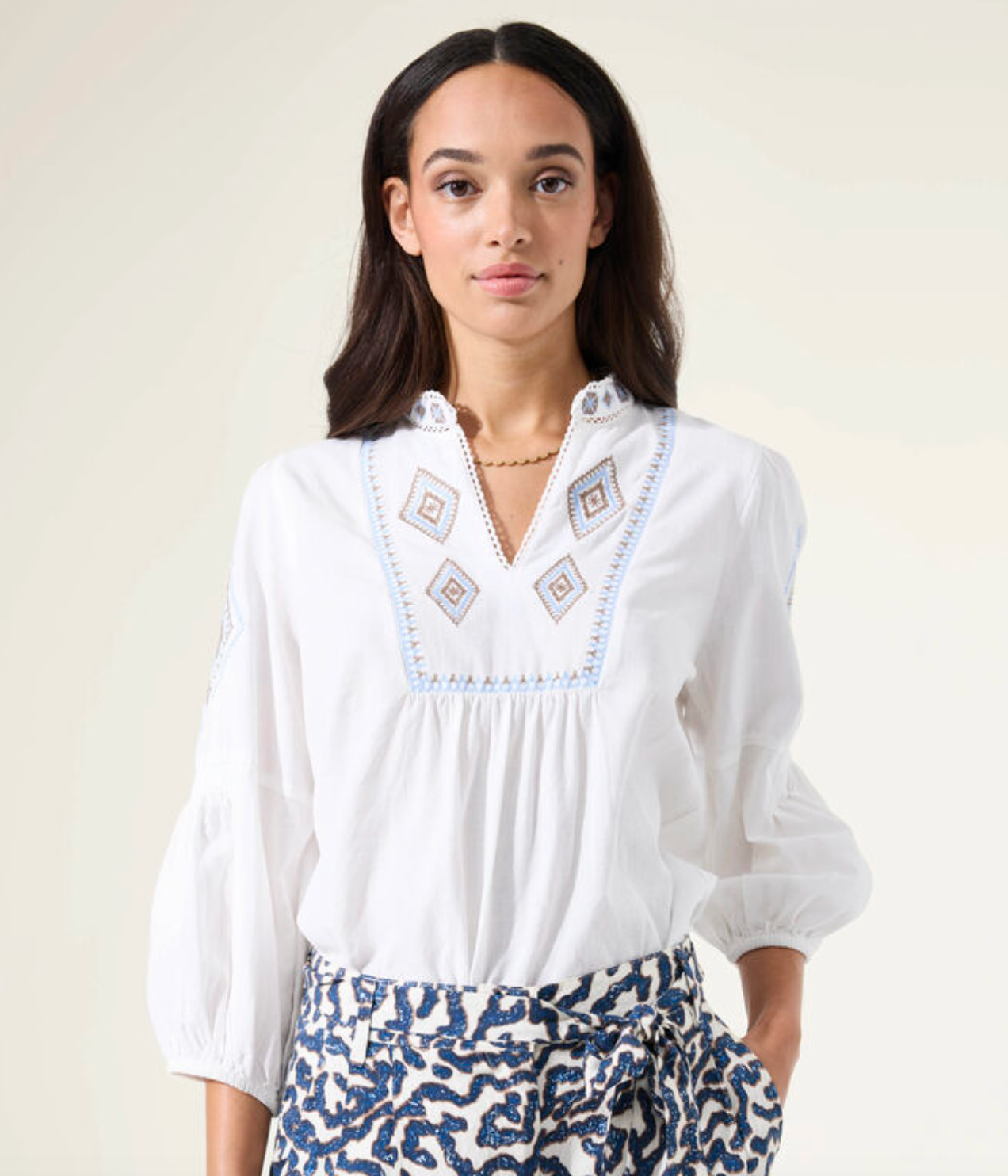 Blouse with Embroidery Top