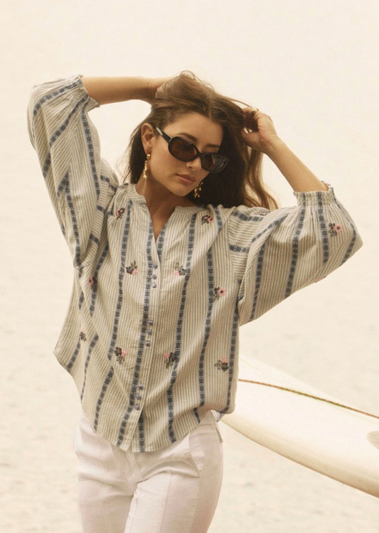 Beaded Shirt, Spritz Stripes