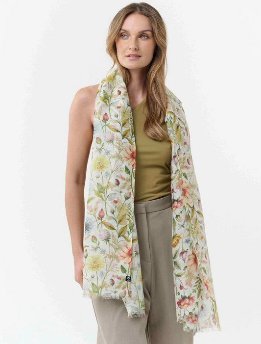 Scarf with floral print in vintage design