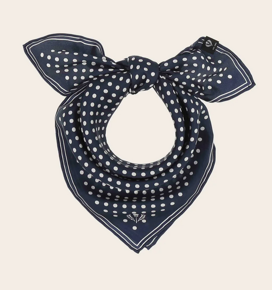 Navy Dot Neckerchief Scarf