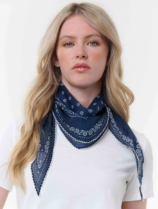 Diamond Shape Navy Scarf
